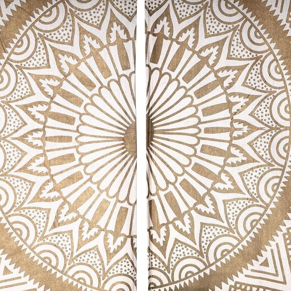 BLESS INTERNATIONAL Beautiful Indian Bohemian Psychedelic Hippie Ombre Window Curtain Panels for Bedroom, Living, Balcony (Golden Passion Flower)