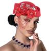 Classic British Flight Attendant Hat Women Retro 3D Floral Decor Elegant Cap for Wedding Outfit