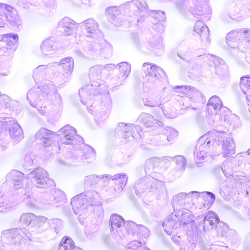 50pcs Butterfly Glass Beads 15x8mm Colorful Lampwork Loose Beads For Jewelry Making DIY Bracelets Necklace Keychain Accessories