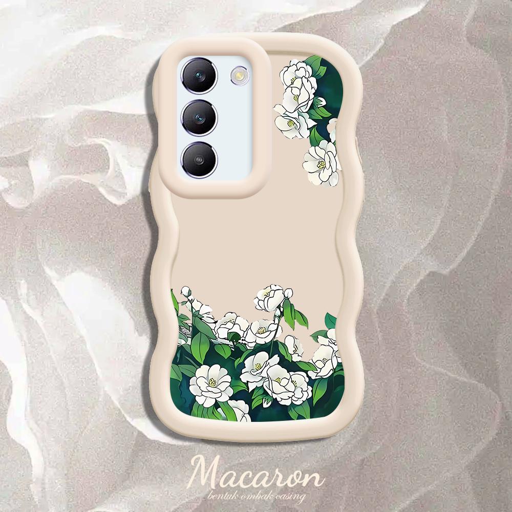 

Окрашенный узор Big Wave Edge Мягкий силиконовый материал Macaron чехол для телефона противоударный защитный резиновый чехол для OnePlus Vivo Motorola Moto Vivo Y22S белый