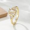 Chic Luxury Wavy Multi-cut Zirconia Gold Color Women's Rings Engagement Rings for Women Lady Party Bridal Jewelry AccessoriesGood product