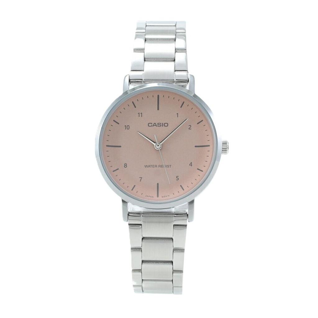 Casio Standard Analog Edelstahl Lachs Zifferblatt Quarz LTP-VT03D-4B Damenuhr