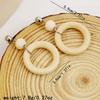 Vintage Wooden Beaded Long Drop Earrings For Women Bohemia Handmade Geometric Wood Earring Pendant Jewelry
