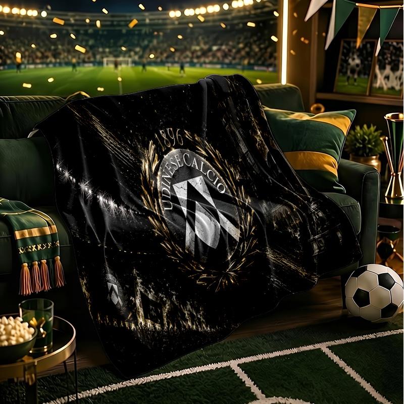 Udinese-Calcio Crest Design Throws Blanket Flannel Blankets Plush for Couch Bed Gifts for Men Women Travel picnic blanket Christmas fan gifts