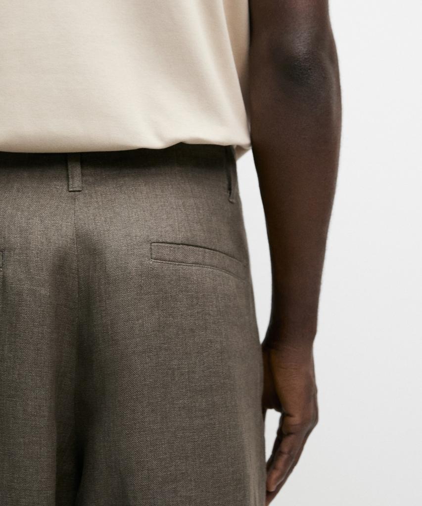 Masimodutti 100% Linen Washed Total Look Pants