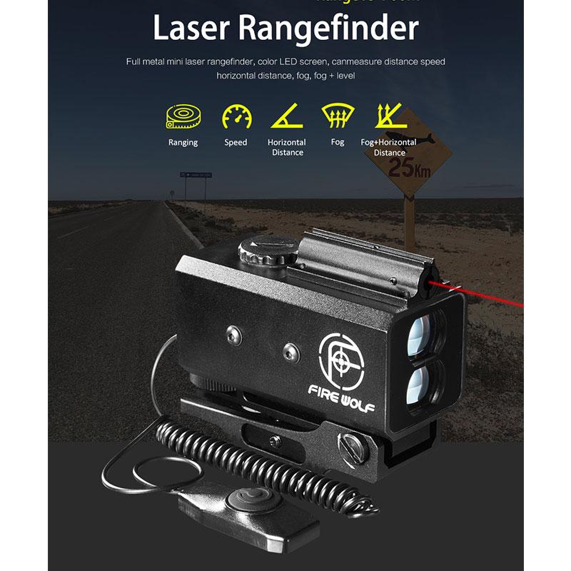 FIRE WOLF Mini Laser Infrared Scope Rangefinder For Hunting Shooting Distance Angular Velocity Meter Tactical Scope Installed