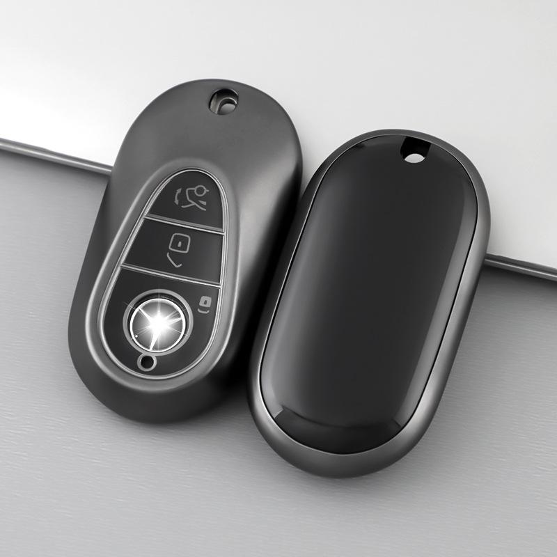 Titanium Gray Key Covers for 2024 Mercedes-Benz C260, LC200L, S400, Maybach EQE, and GLC
