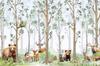 Children's Photo Wallpaper Forest and Animals Deer Bear Hedgehog Raccoon Owl M143 200x135