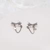 Asymmetrical Rhinestone Drop Earrings - Korean Style, Trendy & Unique Geometric Jewelry for Women