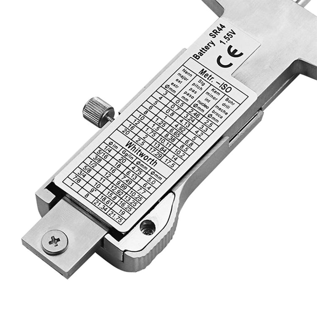 Tyre Tread Depth Measuring Tool Digital Stainless Steel LCD Display Tire Monitoring Gauge 0-25.4mm for SUV Vans Truck