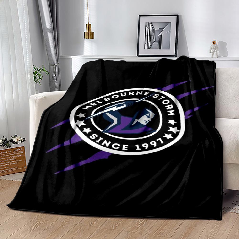 Coperte con logo della squadra Melbourne Storm Adatte per divani, viaggi, soggiorni anche un buon regalo per amici e familiari Adatte a tutte le stagioni.