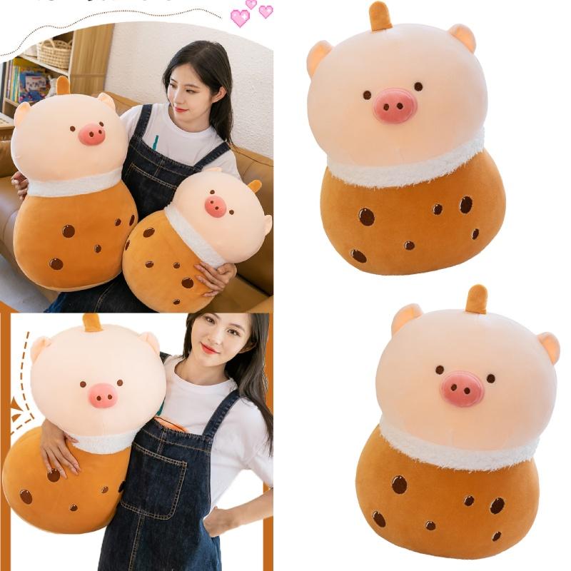 Big Brown Plush Pig Doll Toy For Kids, Creative Gift Idea With Pp Cotton Material