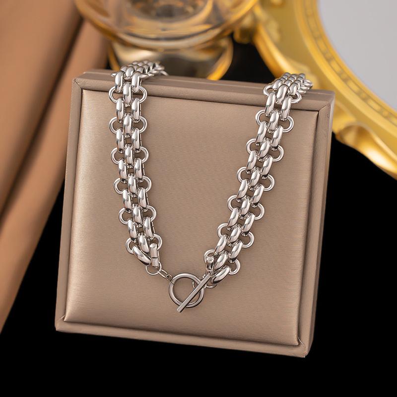 French Titanium Steel Heart Choker Necklace And Bracelet Set Sweet Peach Heart Tassel Design Women Jewelry