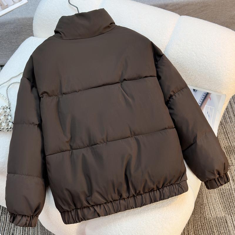 Fashion Winter Woman Short Parkas Stand Collar Loose Thick Warm Jacket Women's Coats