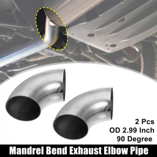 2pcs OD 3 90 Degree Mandrel Bend Elbow Stainless Steel Bend Exhaust Tube