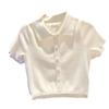 Ice Silk Knit Short-sleeved Polo Shirt Women's Summer T-shirt Positive Shoulder Senior Chic Top Tide
