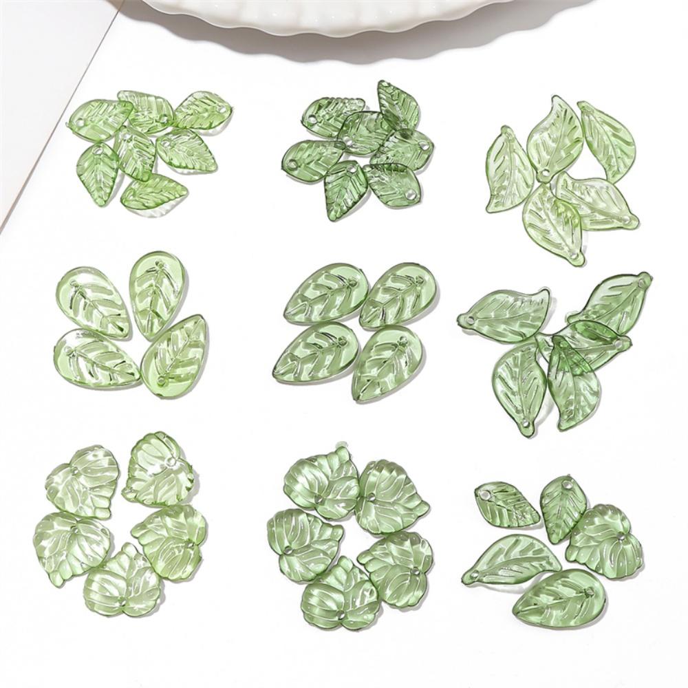 50Pcs Acrylic Mini Tree Leaf Beads Unique Loose Beads Handmade DIY Making Jewelry Earrings Necklace Accessories Materials