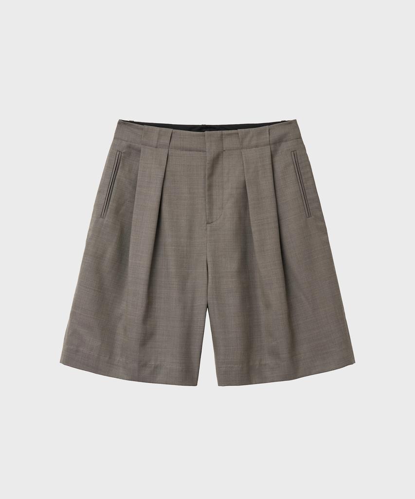 NOIRER Wool Slouch Half Slacks (Brown)