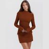 Fashionable and Sexy Hot Girl Hip-hugging Skirt Elegant and Slim Long-sleeved Dress for Women