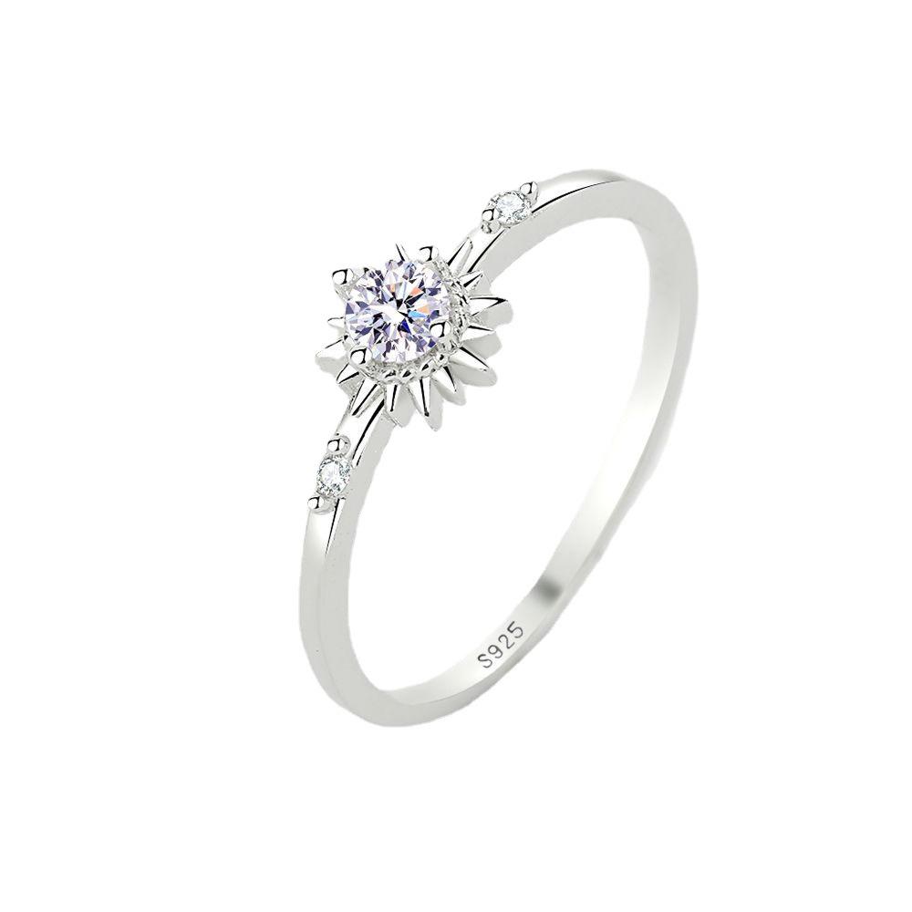 925 Sterling Silver Sunflower Ring - Women's Fashion, Light Luxury, Japanese Design