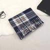 Double-Sided Velvet Scarf with Tassel Decoration Plaid Print Autumn Winter Warm Cashmere-like Scarf Fashion Accessory