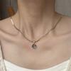 Hot Sale Letter Necklace, Letter DIY Round Brand Pendant Women's Snake Chain Necklace Collarbone Chain