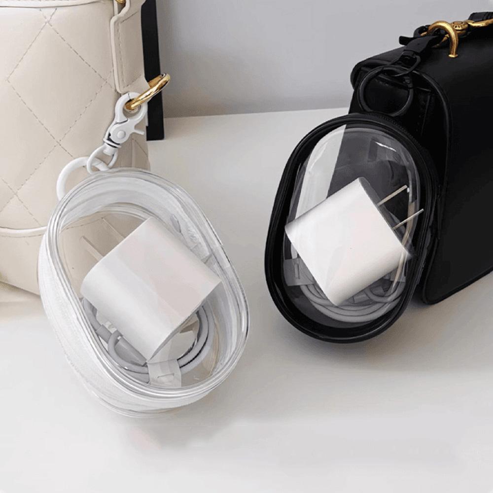 Transparent Storage Box Jewelry Organizer Data Cable Protective Cover Portable Doll Toy Pouch Keychain Bag Zipper Coin Purse