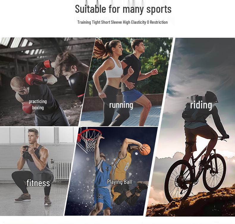 Men's Quick-Dry Elastic Sports T-Shirt - Breathable Ice Silk Short Sleeve Fitness Wear