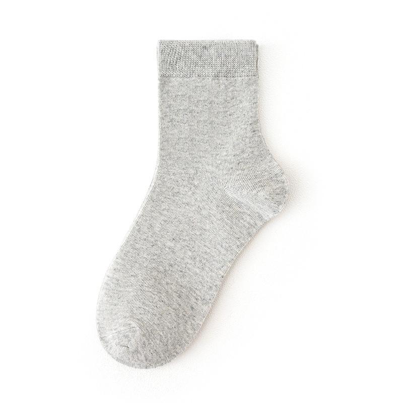 Men's Spring and Autumn Pure Color Business Breathable Sweat Absorbing Tube Cotton Socks