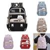 Large Capacity Simple Backpack With Letter Embroidery And Cloud Design Pendant