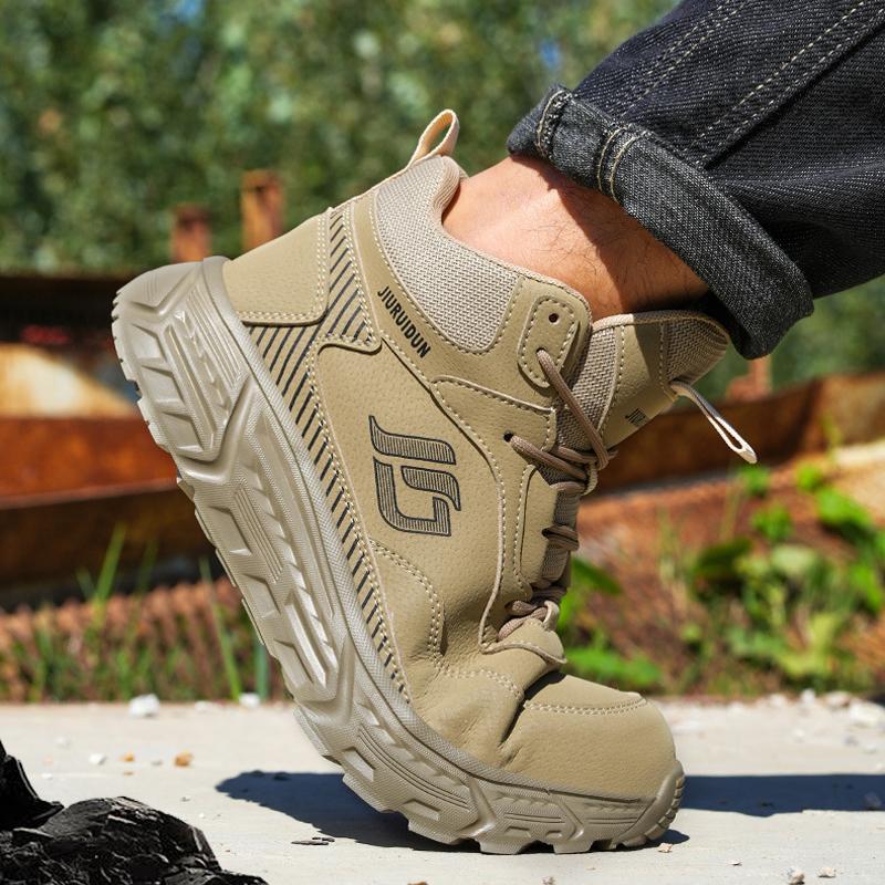 Plattform Sicherheitsschuhe Herren Stiefel leicht bequem Arbeitsschuhe Stahlkappenschuhe Durchstichsichere Sicherheitsstiefel Schutzschuh