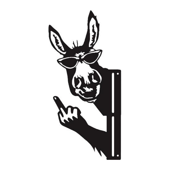 Podglądające Zwierzę Metalowy Znak Środkowy Palec Wiewiórka Znak Rustykalny Pokazujący Palec Kogut Osioł Sztuka Podwórkowa Dekoracja