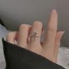 Punk Irregular Rings With Opal Aesthetic Egirl Hollow Vintage Stone Rings For Women Y2k Open Ring Trendy Jewelry