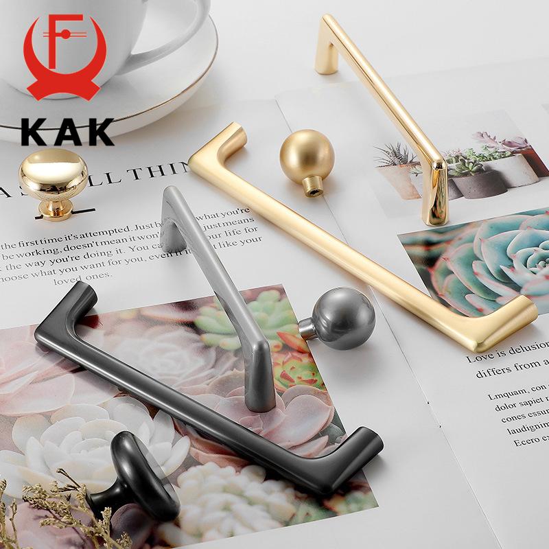 KAK Zinc Alloy Pearl Gray Gold Cabinet Handles Solid Drawer Knobs Kitchen Cupboard Door Pulls Furniture Handle Cabinet Hardware