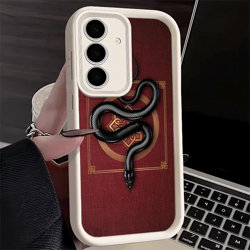 

Phone Case for Samsung Galaxy S26 S25 Ultra S24 FE Black Snake Doodle Shell S23 Plus S22 + S21 S20 5G Soft Silicone Funda Samsung S24 FE