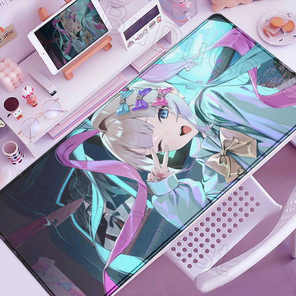 NEEDY GIRL OVERDOSE Mouse Pad Kawaii Anime Girl Large Non-slip Rubber Mousepad XXL Computer Gaming Accessories Keyboard Desk Mat