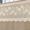 Kitchen Short Curtain Panel with Top, Light Filtering Polyester Privacy Panel and Trim Accent Style Window Drape