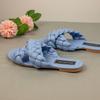 Summer Women Sandals Flat Heels Fashion Cross Woman Beach Shoes Outside Wear Brand Woven Large Size 41 Ladies Sandalias