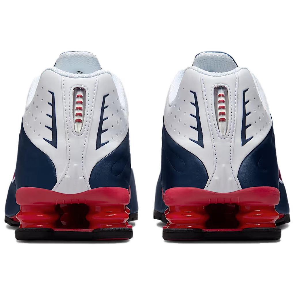 Nike Shox R4 Rutschfest Abriebfest Niedrig geschnitten Freizeit Laufschuhe Unisex Blau Weiß HQ1988-400