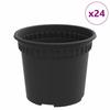 Pot de Fleurs Rond 24 pcs Noir Ø 12.5 x 10 cm Plastique