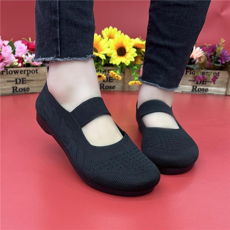 Polyurethane sole new cloth shoes women's single shoes Doudou shoes spring and summer flat bottom one pedal mother shoes