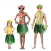 Hawaiian Luau Costume Set Leaf Skirt Flower Lei for Kids Adults Party Outfit