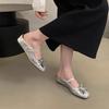 inner heightening bag head half slippers women wear silver sandals French temperament fairy wind slope heel platform single shoes in summer