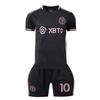 Miami Messi Kinder Sportbekleidungsset Polyester Schwarz Kurzarm Shorts Fußball Trainingsset