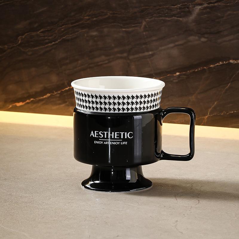 

Ceramic Mouthwash Cup with Tray Premium Couple Cup French Vintage Toothbrush Holder Wash Set Bathroom Accessories Wedding Gifts