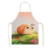 1pc 2D Cute Snail Apron Linen Kitchen Baking Cooking Garden Party Funny Animal Design Adjustable Neck Strap Home Use