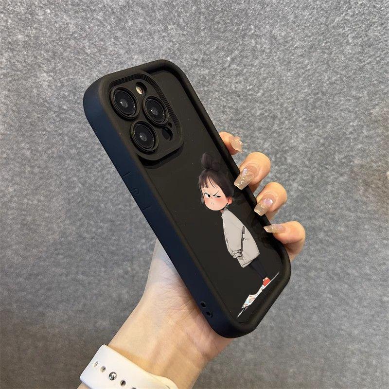 Cute Minimalist Angry Girl Print Soft Phone Case For Xiaomi Redmi 13C 14C 12 Redmi Note 14 13 12 11 Pro Plus 4G 5G 12S 11S Cover