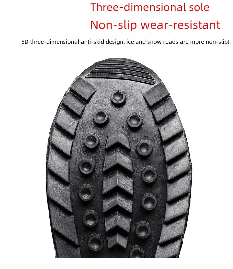 Men's Large Size Waterproof Winter Snow Boots with Thickened Velvet Lining for Warmth and Comfort