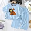 Moeller Kids Pajama Set With Short Sleeve Top And Long Pants For Summer Comfort