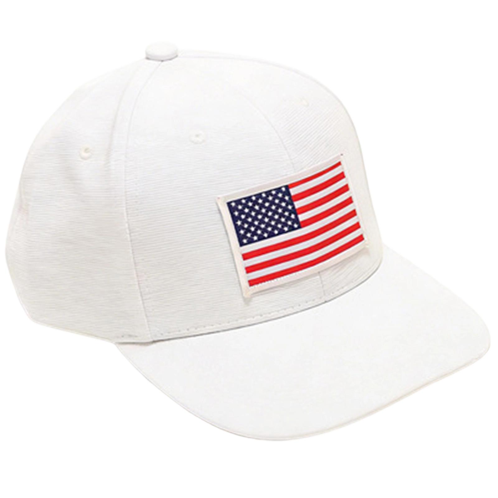 

Men Women Adjustable Baseball Cap with National Flag Patch Embroidered Front Panel Structured Crown Classic Sports Hat for Fans One Size білий